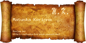 Matuska Korinna névjegykártya